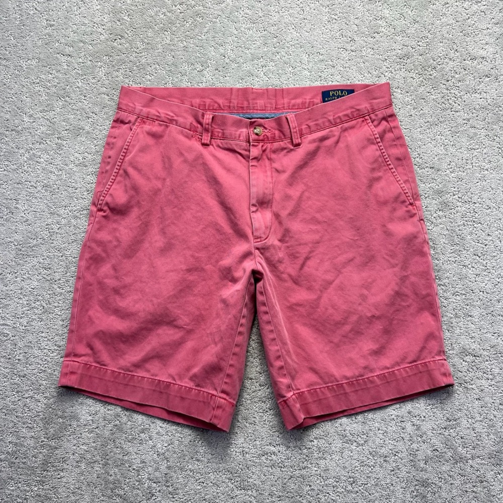 Polo Ralph Lauren Chino Shorts Mens Size 34 Pink Classic Fit 9 Inch Cotton Twill